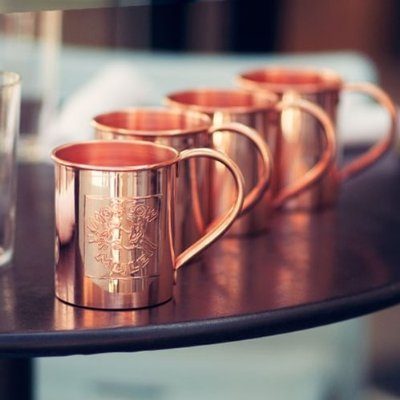 copper coffee mugs photo