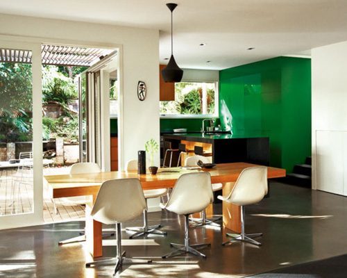 green kitchen walls photo