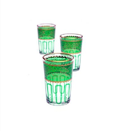 moroccan green tea glasses photo