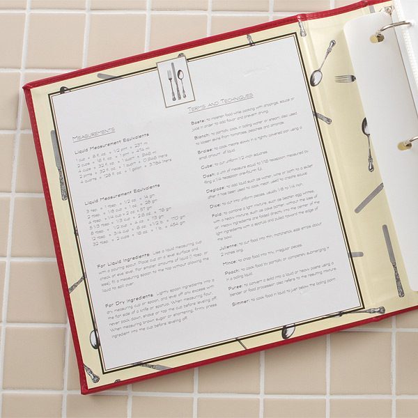 recipe binder