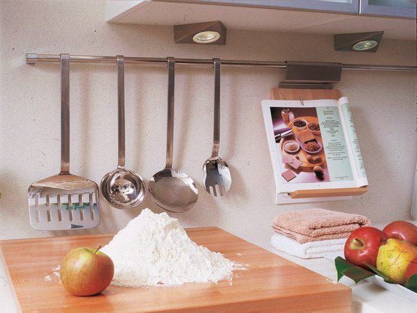 kitchen wall railing utensils photo