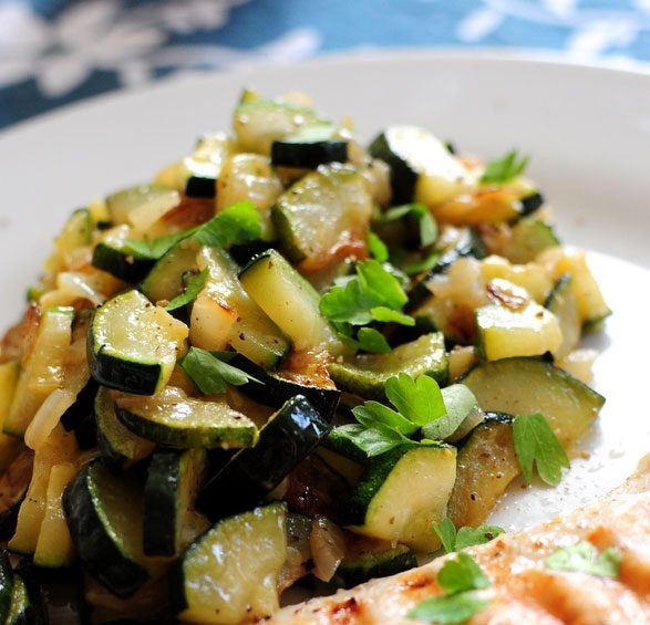 low fat sauteed zucchini dinner picture