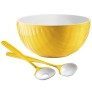 yellow Salad Bowl with Servers thumbnail