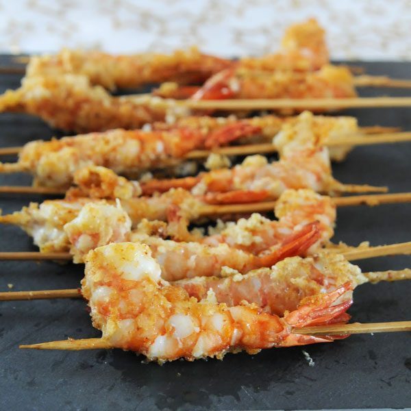 Spicy Parmesan Crusted Shrimp