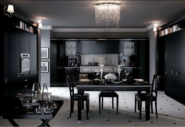 luxury black kitchen image