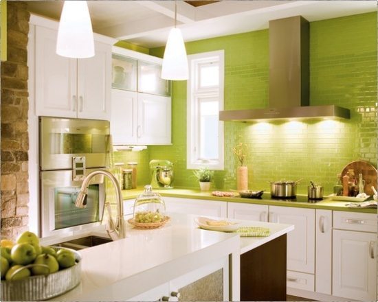 small green kitchen