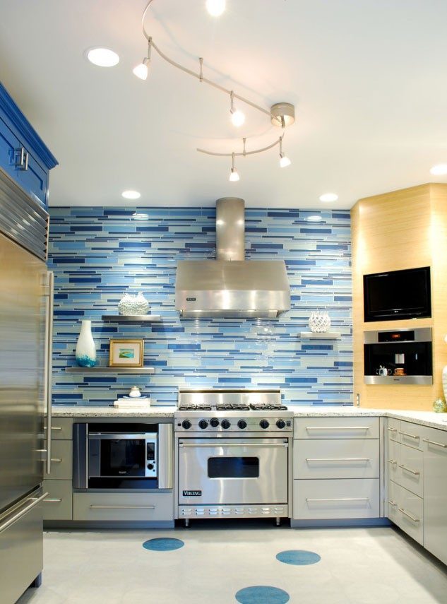 light blue kitchen picture