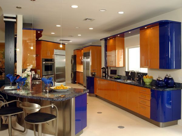 dark blue kitchen cabinets image