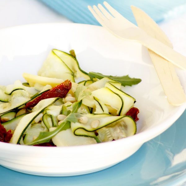 Raw Zucchini Salad with Dressing