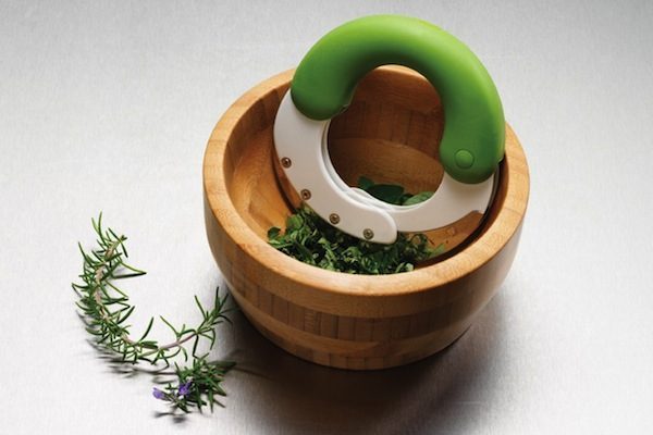 Herb Chopper and Bamboo Bowl image