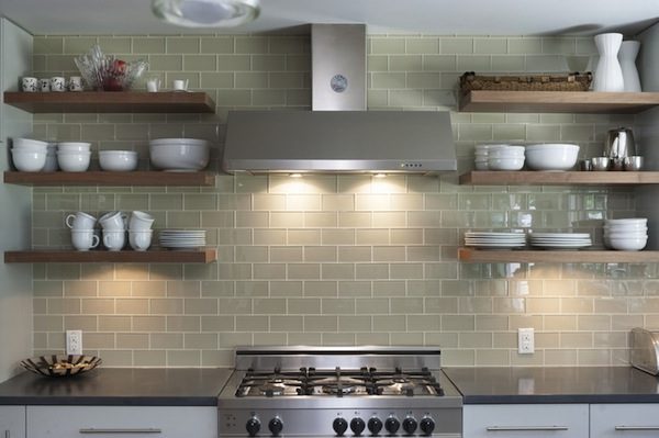 backsplash and open shelving