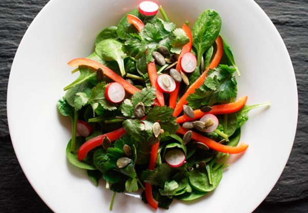 Spring Goodness: Fresh cilantro & Baby Spinach Salad