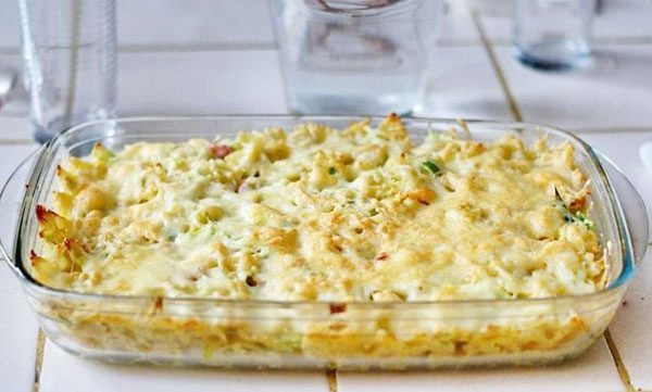 Casserole Recipe: Farfalle with Leek and Bacon — Eatwell101