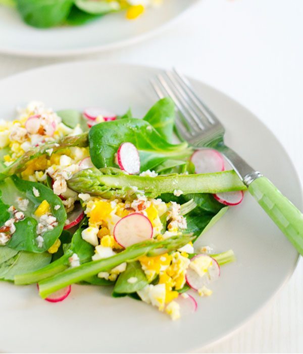 Spring Asparagus Salad with Eggs, Radish and Lamb’s Lettuce