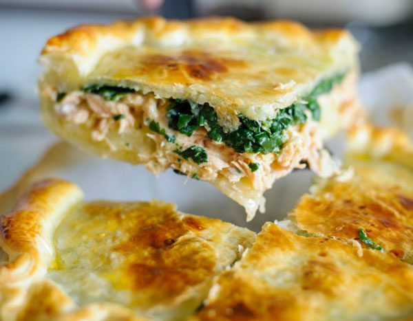 Salmon Pie with Potatoes & Spinach
