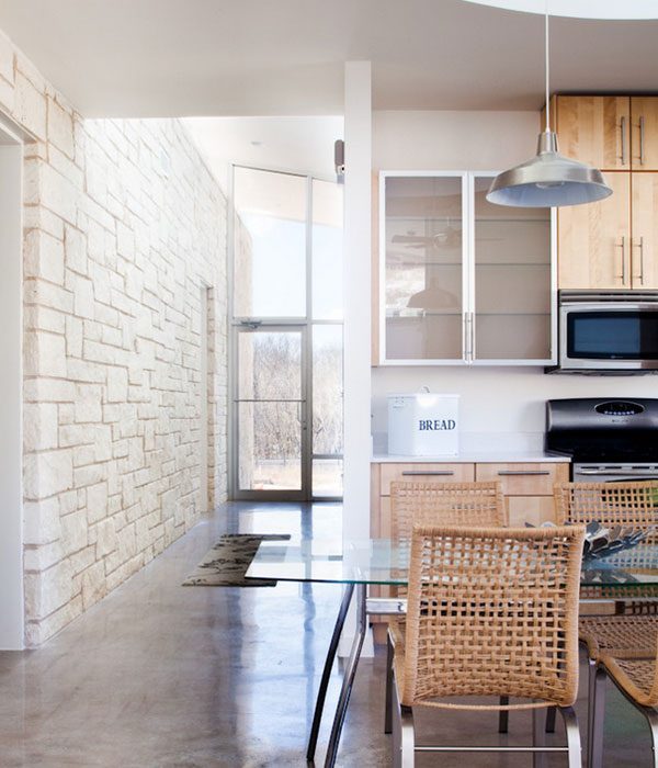 white kitchen and wood cabinets