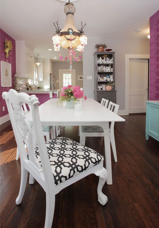 black and white pattern dinner chair