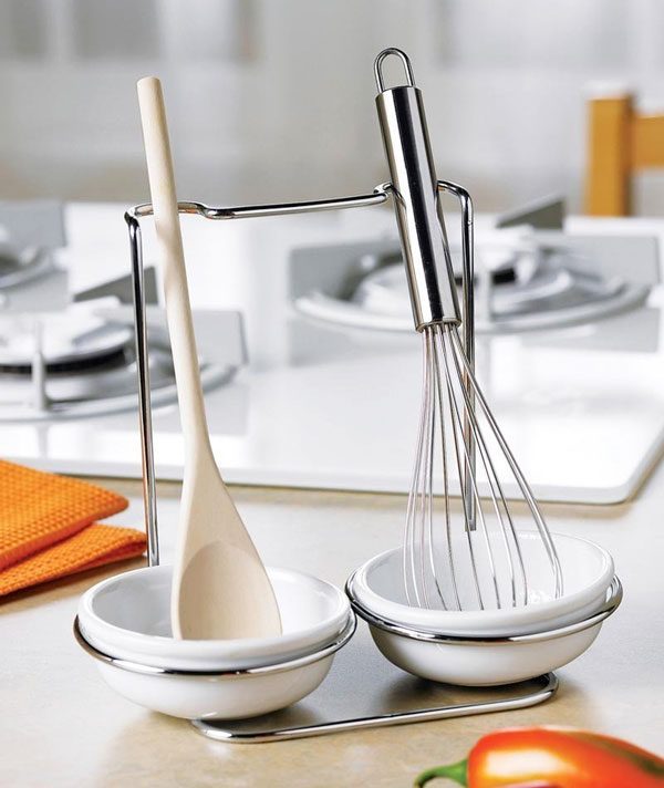 yeehao Spoon Utensil Holder Splash Sauce Shape Spoon Rest Cup Holder Innovative Kitchen Tools 