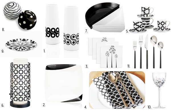 Modern Black and White Table Setting