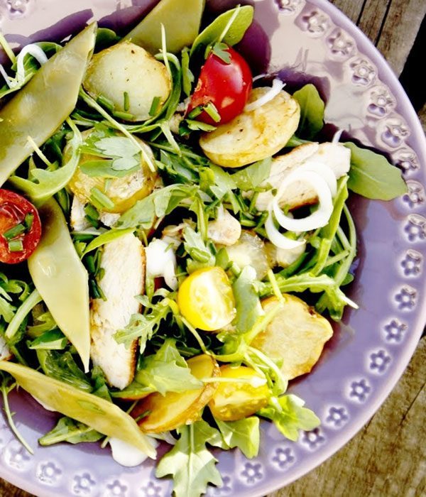 spring potato and chicken salad