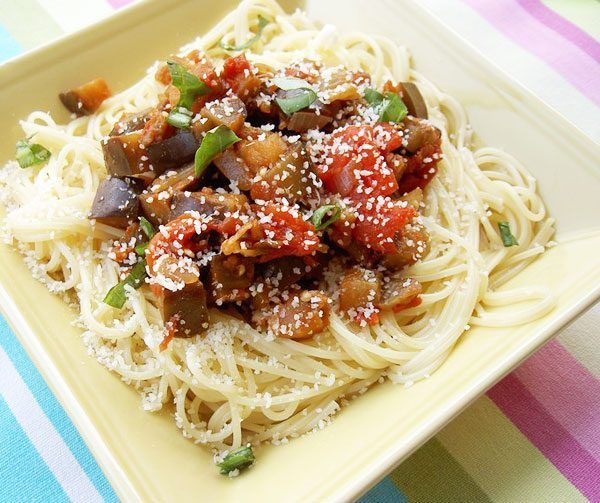 Tomato Eggplant Sauce with Pasta