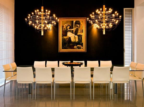 black decoration in dining room