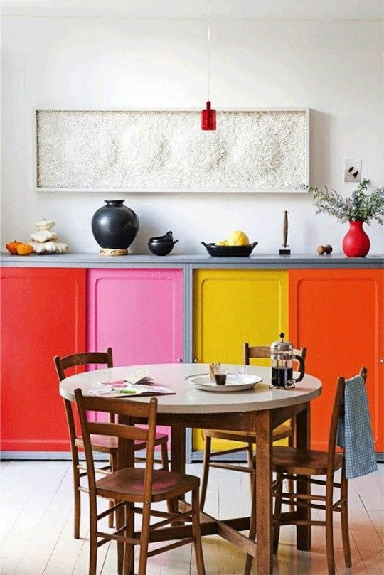 colorful kitchen cabinets