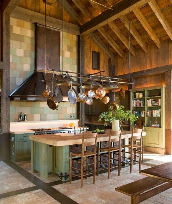 high ceiling kitchen design