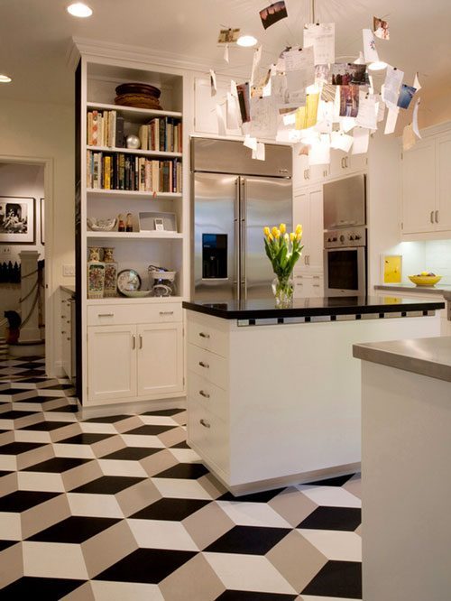 crate an accent floor in the kitchen