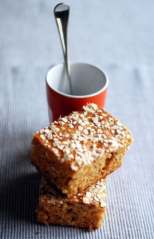Carrot Cake Bars with Hazelnuts and Cinnamon