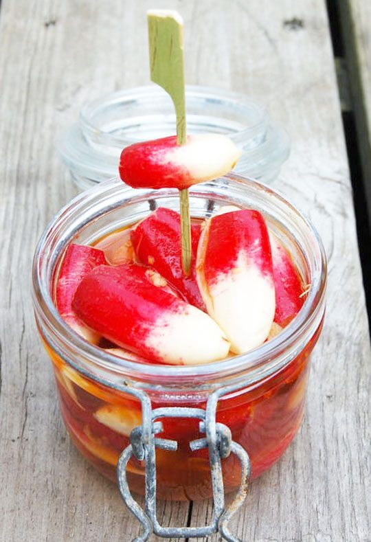 Spicy Pickled Radishes with Ginger