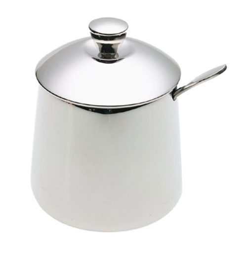 High-end Durable Stainless Steel Sugar Bowl with Lid and Spoon Container O4R9 