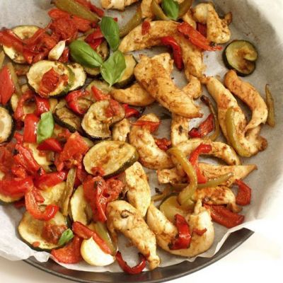 Roasted Chicken Tenders And Vegetables