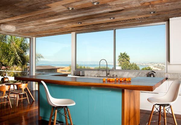 turquoise kitchen island