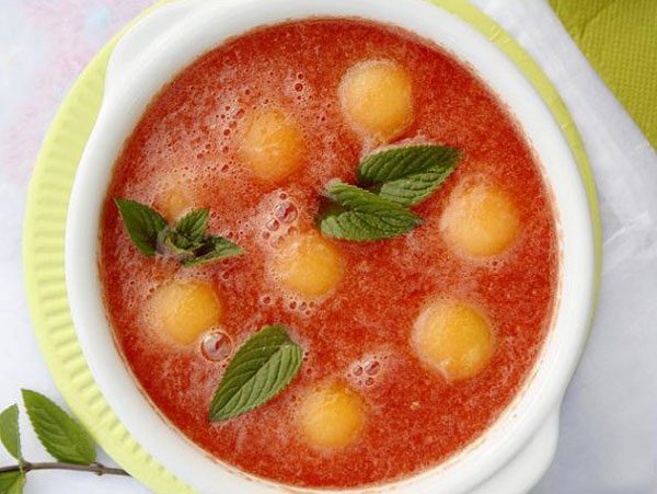 Chilled Watermelon Soup with Melon