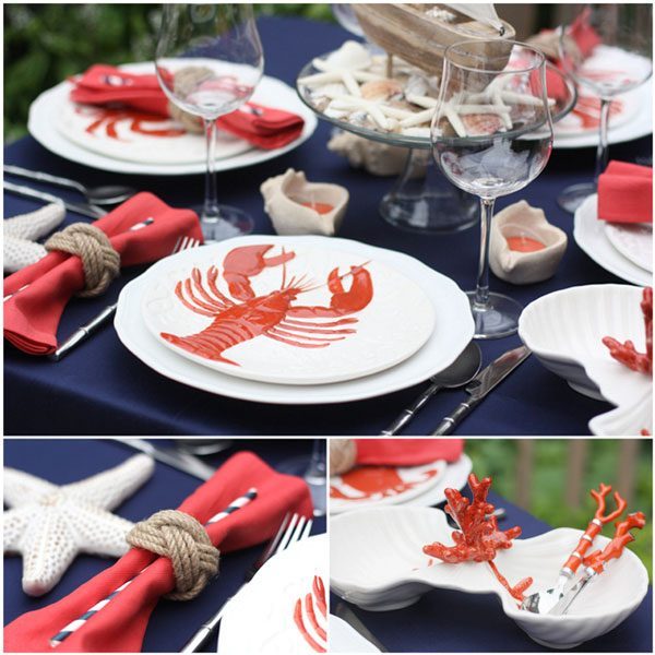 coastal table setting photo