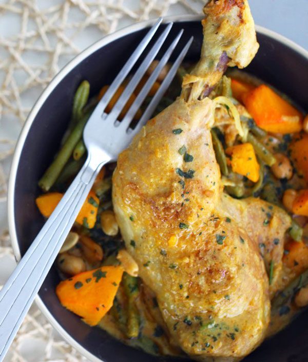 Curried Chicken Thighs with Carrot & Peanut