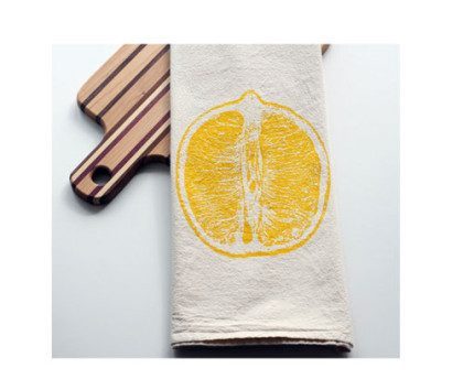 yellow Lemon Slice towel