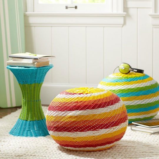 pop color woven side table