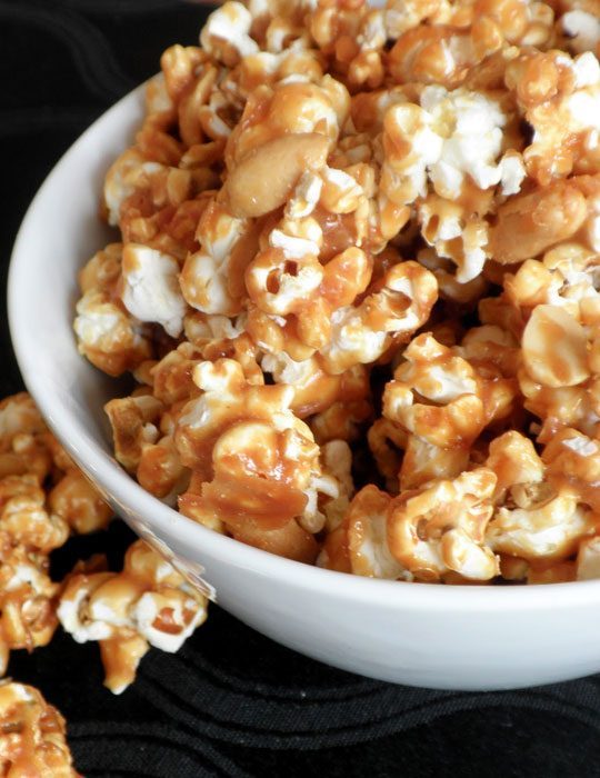 Caramel Popcorn with Peanut Butter