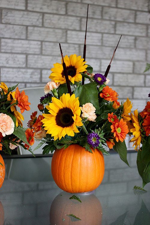 Gorgeous Pumpkin Vase Centerpiece