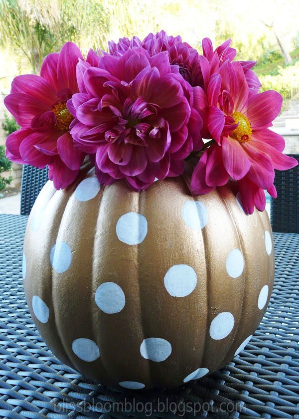 polka dot pumpkin centerpiece