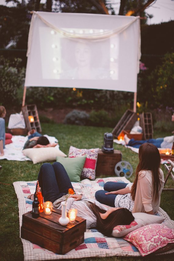 backyard movie party fall