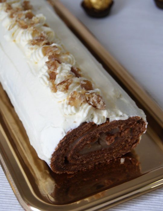 Chestnut and White Chocolate Yule Log