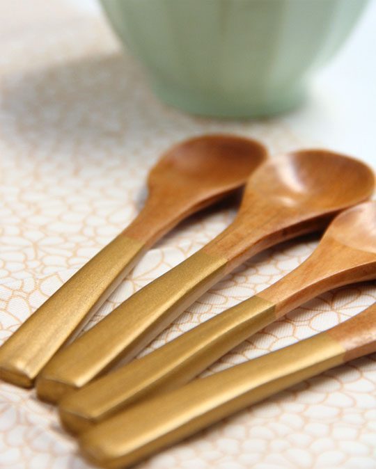 diy gold dipped utensils