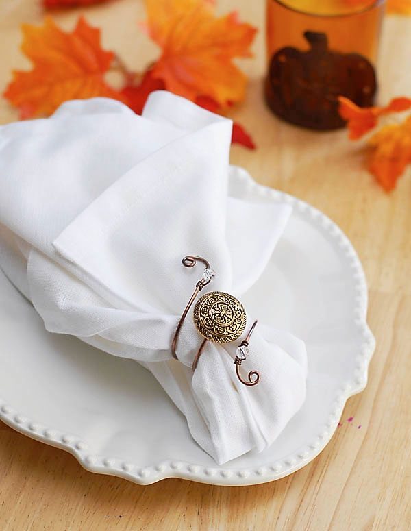 A Festive Pop to Your Table: DIY Button Napkin Rings
