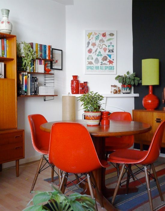 modern red dining chairs