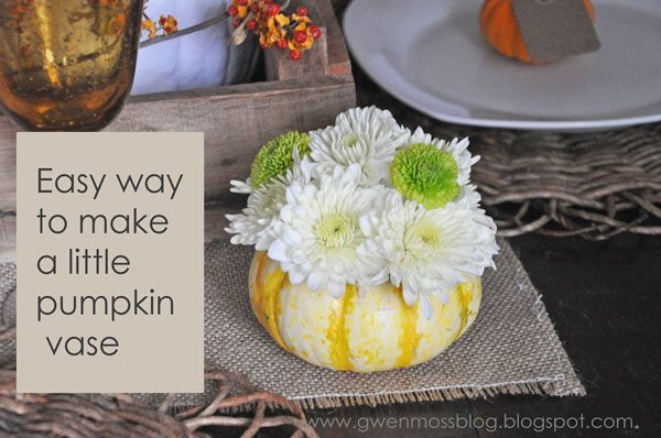 mini pumpkin floral arrangement