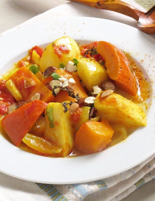 Spicy Vegetable Stew with Pumpkin, Celeriac, Turnips and Carrots