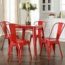 red dining chairs set thumbnail